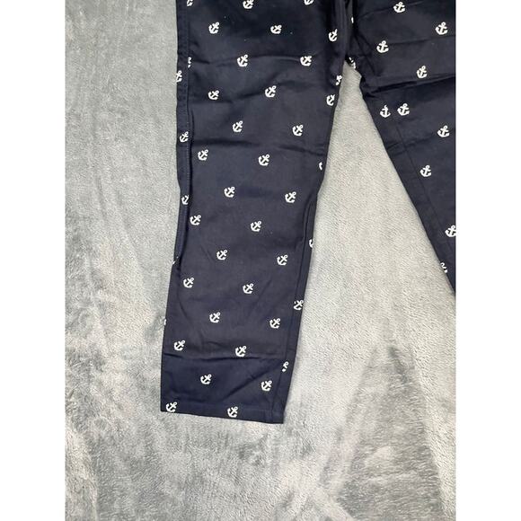 Facebackface Women's Capri Pants Navy Blue Anchor Print Nautical Cropped NWT XS - Picture 6 of 10